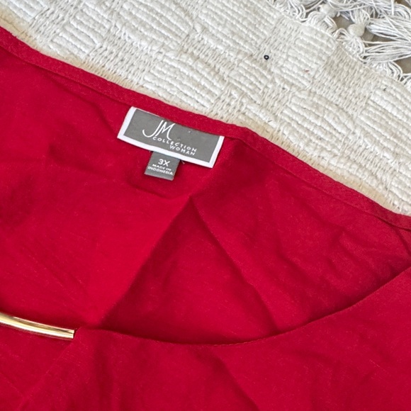 jM collection Red Women's Top with Eyelet Detailing - Picture 3 of 4